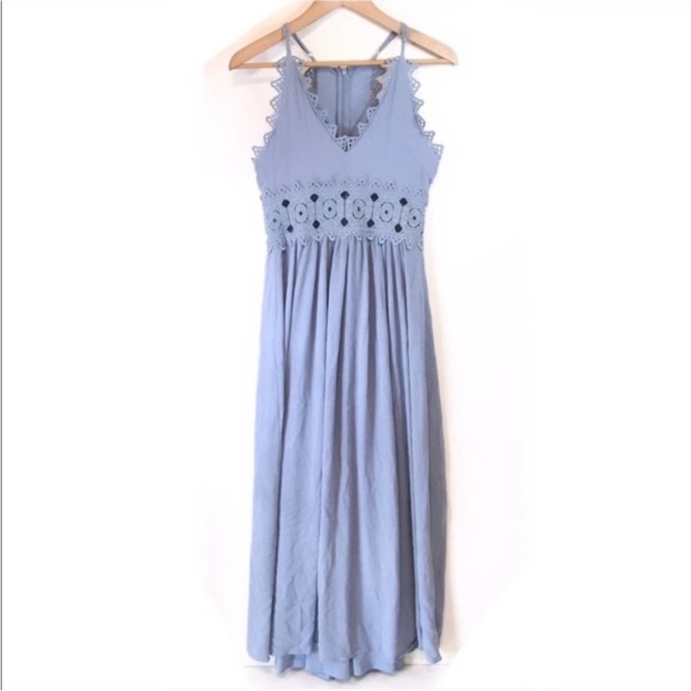 Lulu’s This is Love Sky Blue Lace Cutout • maxi dress • lace • sundress - Picture 3 of 11